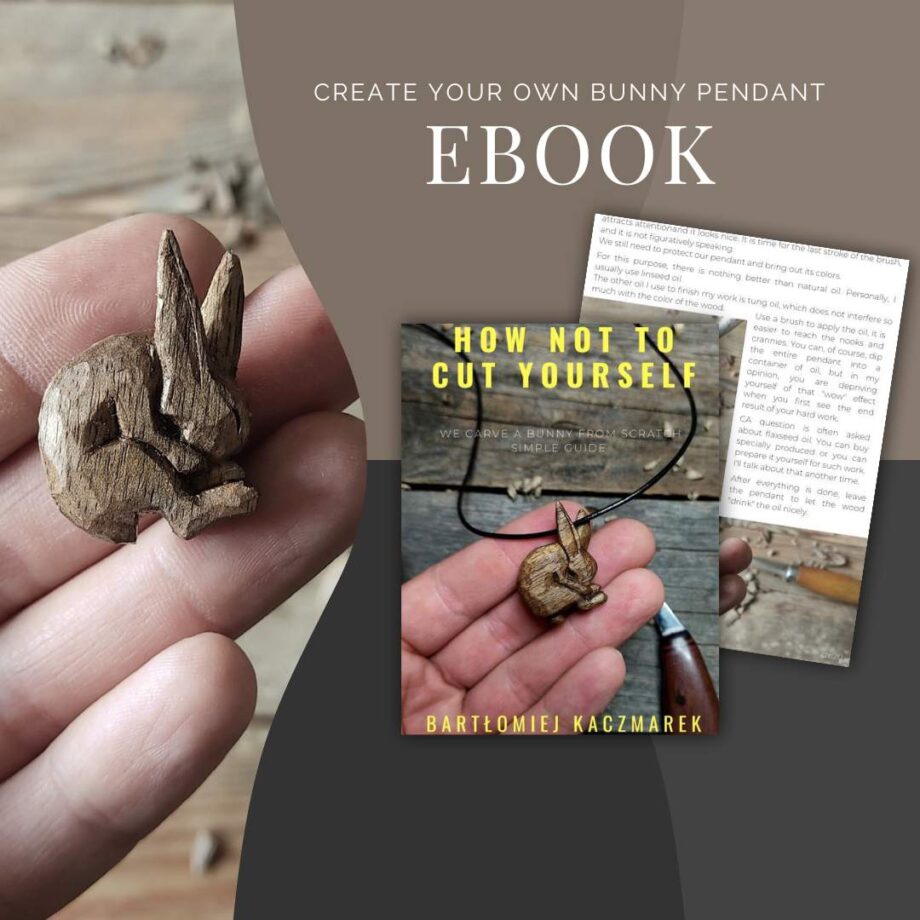 How not to cut yourself - Carving bunny pendant ( ENG )
