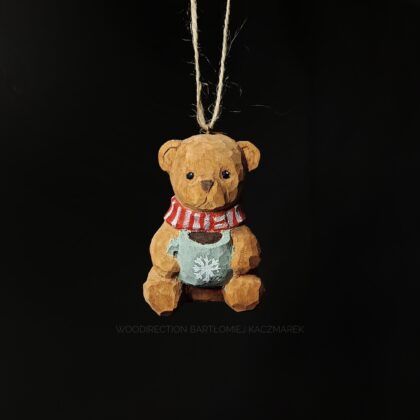 Miś z kubeczkiem - ozdoba na choinkę